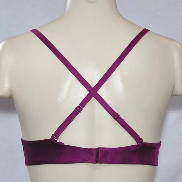 38C Lily Of France Extreme Lacy Looks Lined UW Bra Magenta NWT - Picture 4 of 4